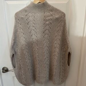 Anthropologie Akemi + Kin Taupe Cable Knit Turtleneck Sweater